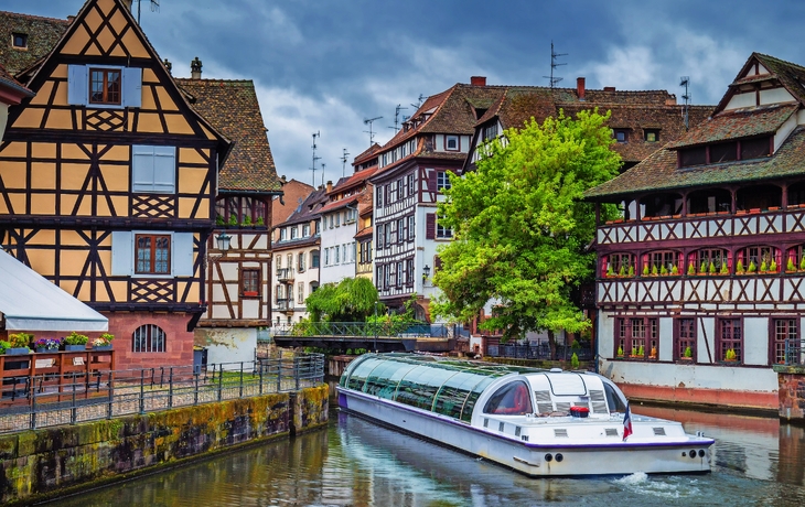 Traditionelle bunte Häuser in La Petite France, Straßburg, Elsass, Frankreich