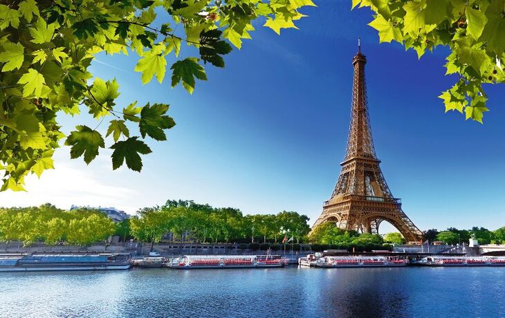 Seine in Paris with Eiffel tower